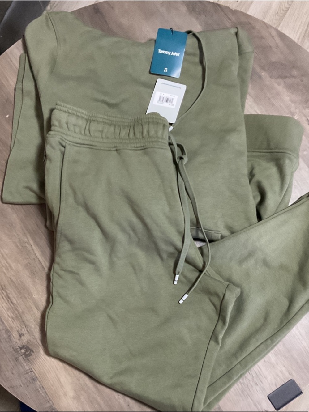Tommy John Olive Lounge Crewneck & Drawstring Joggers - Picture 3 of 4